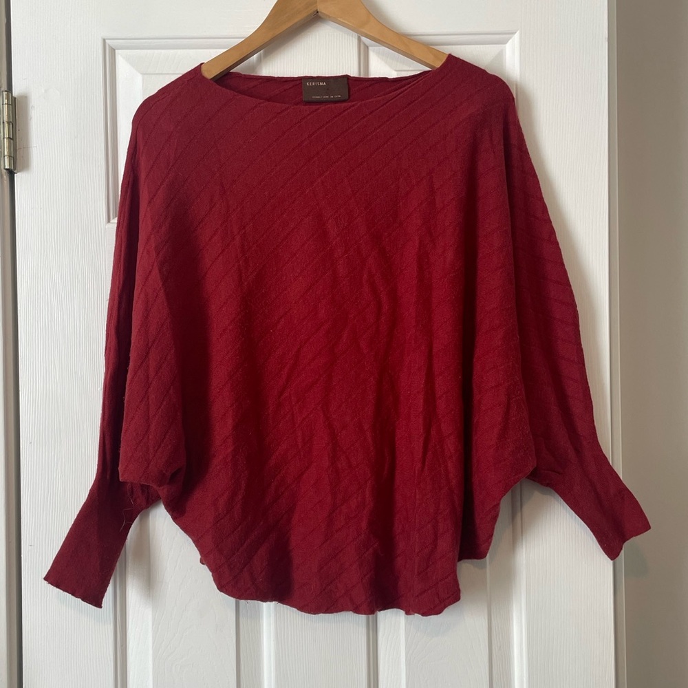 Kerisma Knits Ryu Slope Top Knit Sweater Brick Red M/L 0166